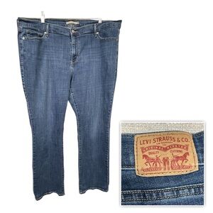 Levis Classic Straight Jeans Women's Size 22W Blue Denim Stretch Pockets cotton